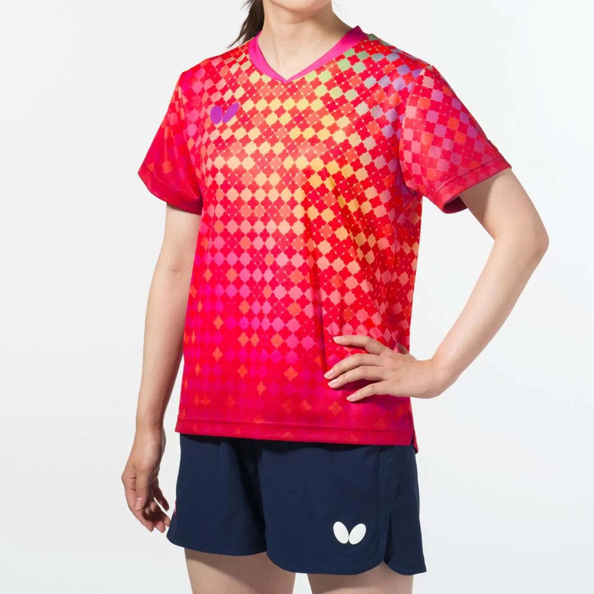 Butterfly Minalea Lady Shirt - Rose - Model